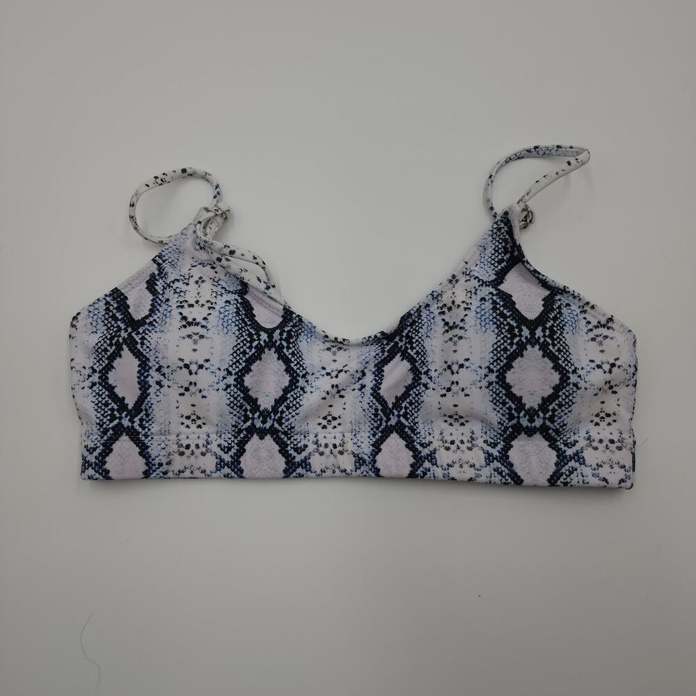 Shein Blue Snake Print Pull On Swim Bikini Top Size M